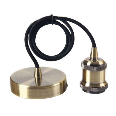 Monture suspension métal bronze/noir H. 200 cm E27