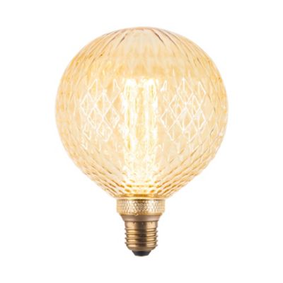 Ampoule LED à filament linéaire globe E27 120lm 3,5W blanc chaud ?13,2 cm ambrée