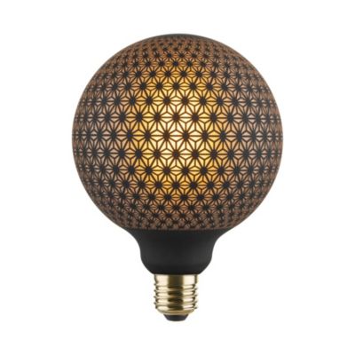 Ampoule LED à filament Tatoo E27 130lm 6W blanc chaud ?12,8 cm noir