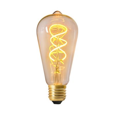 Ampoule LED filament filament spirale torsadé E27 500lm 8W blanc chaud transparente