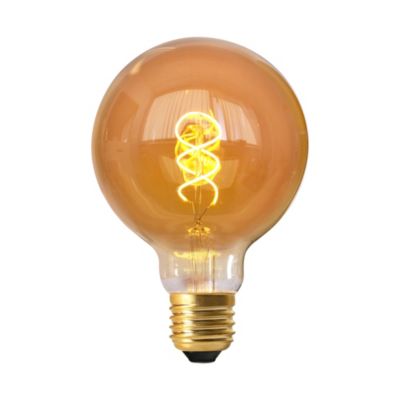 Ampoule LED à filament spirale globe E27 450lm 8W blanc chaud ?12,8 cm ambrée