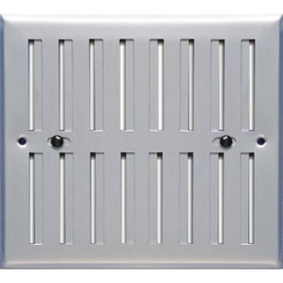Grille d'aération alu Autogyre à persiennes sans moustiquaire réglable 190 x 168 mm