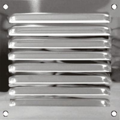 Grille d'aération inox Autogyre à persiennes sans moustiquaire 100 x 100 mm