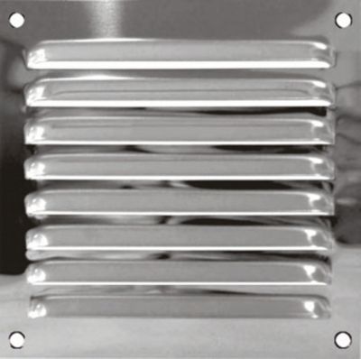Grille d'aération inox Autogyre à persiennes sans moustiquaire 150 x 150 mm