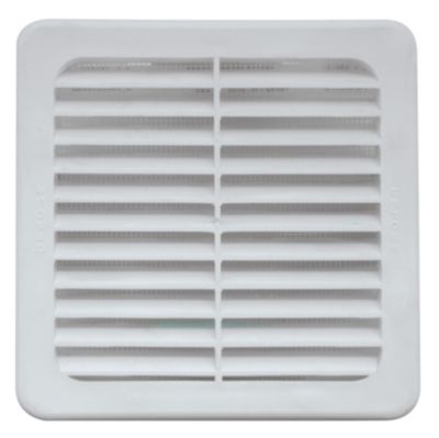 Grille d'aération PVC à clipser Autogyre avec moustiquaire blanche 100 x 100 mm