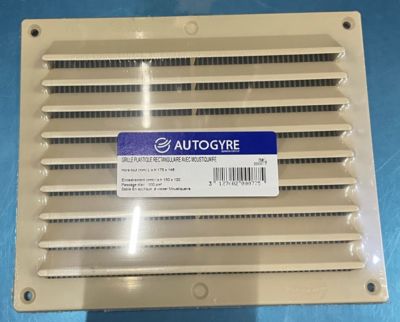 Grille d'aération anti-pluie 175x146 a/m sable Autogyre