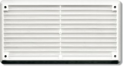 Grille d'aération PVC Autogyre avec moustiquaire blanche 165 x 86 mm