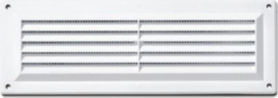 Grille d'aération PVC Autogyre avec moustiquaire blanche 260 x 90 mm