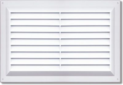 Grille d'aération PVC Autogyre avec moustiquaire blanche 260 x 165 mm