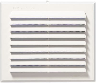 Grille d'aération PVC Autogyre avec moustiquaire blanche 175 x 146 mm