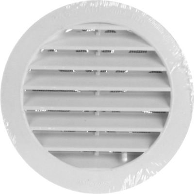 Grille d'aération PVC Autogyre à persiennes avec moustiquaire blanche réglable Ø125 mm