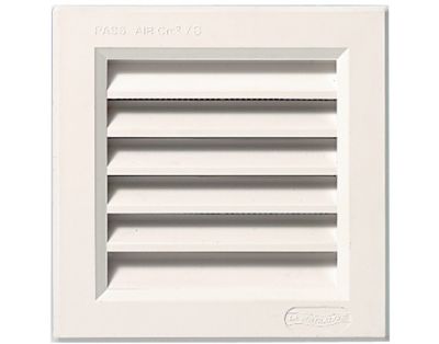 Grille d'aération PVC Autogyre à encastrer avec moustiquaire 176 x 176 mm