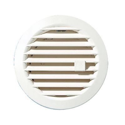 Grille d'aération PVC Autogyre à encastrer réglable blanche ø100mm