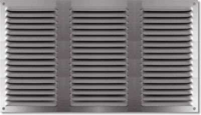 Grille d'aération alu Autogyre à persiennes avec moustiquaire brut 300 x 200 mm