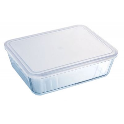 Plat rectangulaire 4l verre + couvercle plastique Pyrex 244P000/5043