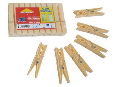 Lot de 10 pinces à linge géantes en plastique Rozenbal