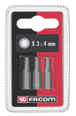 EH10 Jeux de 3 embouts standards série 1 pour vis 6 pans creux métriques Facom EH103.J3 - vue 2