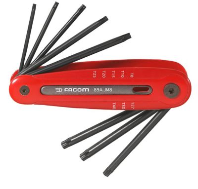 Jeu de 8 clés allen FACOM .JM8PB Torx résistorx Sur monture 8 40 mm - vue 2