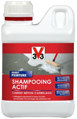 Shampooing intérieur et extérieur sol spécial ciment, béton et carrelage V33 0,5L