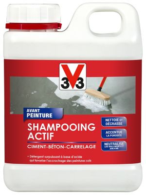 Shampooing intérieur et extérieur sol spécial ciment, béton et carrelage V33 1L