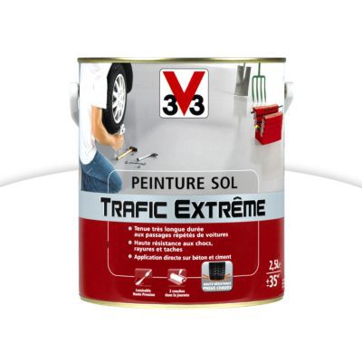 Peinture intérieure pour sol trafic extrême V33 blanc 2,5 L