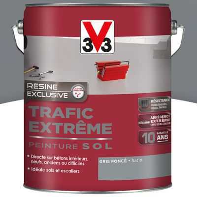 Peinture intérieure pour sol trafic extrême V33 gris foncé 5L