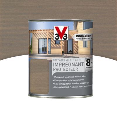 Lasure extérieure imprégnant protecteur V33 Bois grisé 1L - 8 ans