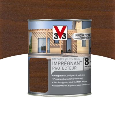 Lasure extérieure imprégnant protecteur V33 Marronnier cuivré 1L - 8 ans