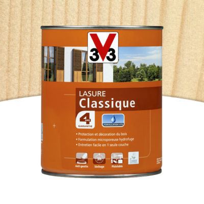 Lasure extérieure classique V33 Incolore 1L - 4 ans