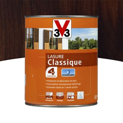 Lasure extérieure classique V33 Chêne foncé 1L - 4 ans