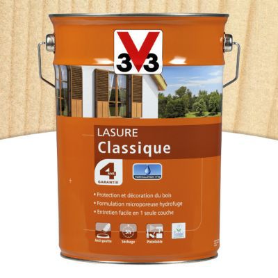 Lasure extérieure classique V33 Incolore 5L - 4 ans