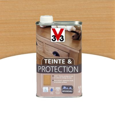 Teinte et protection meubles et boiseries V33 chêne clair mat 0,5L