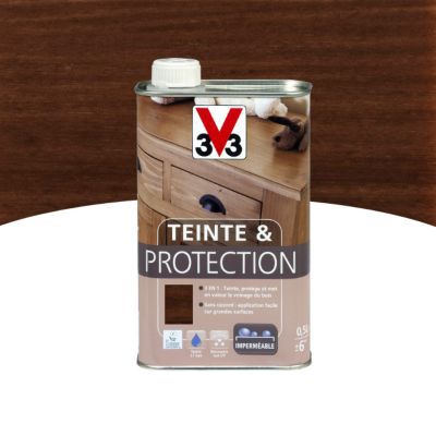 Teinte et protection meubles et boiseries V33 chêne foncé mat 0,5L
