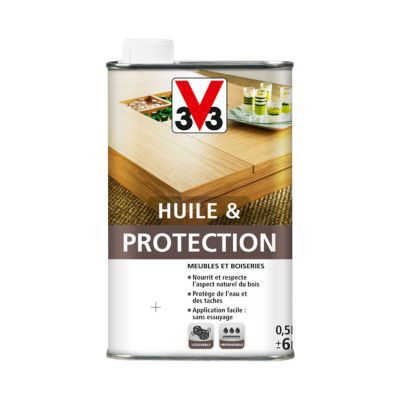 Huile et protection meubles et boiseries V33 incolore mat 0,5L