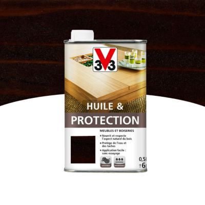 Huile et protection meubles et boiseries V33 wengé mat 0,5L