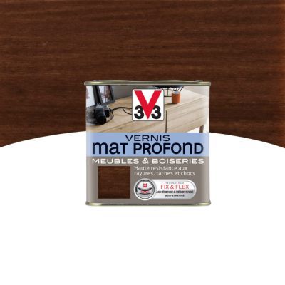 Vernis meubles et boiseries V33 Mat profond chêne foncé mat 0,25L