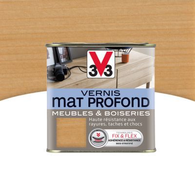 Vernis meubles et boiseries V33 Mat profond chêne clair mat 0,5L