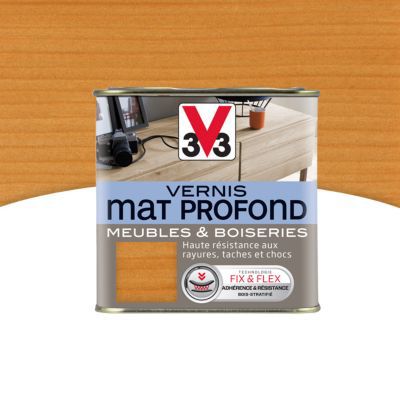 Vernis meubles et boiseries V33 Mat profond chêne doré mat 0,5L
