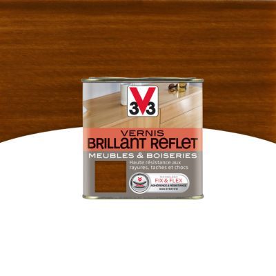 Vernis meubles et boiseries V33 Brillant reflet teck brillant 0,25L