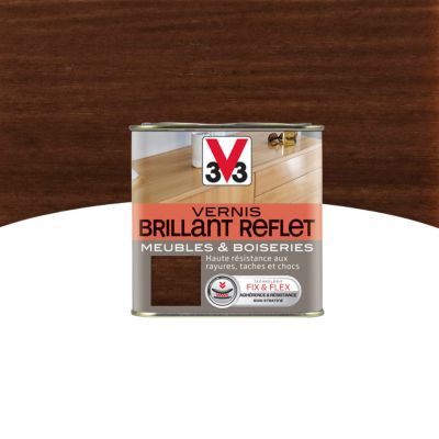 Vernis meubles et boiseries V33 Brillant reflet chêne foncé brillant 0,25L