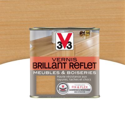 Vernis meubles et boiseries V33 Brillant reflet chêne clair brillant 0,5L