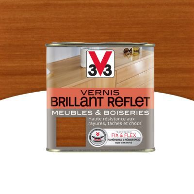 Vernis meubles et boiseries V33 Brillant reflet acajou brillant 0,5L