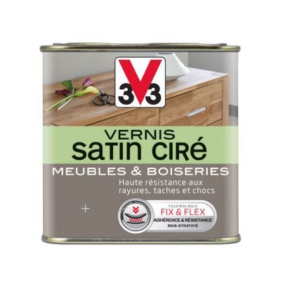 Vernis meubles et boiseries V33 Satin ciré incolore satin 0,5L