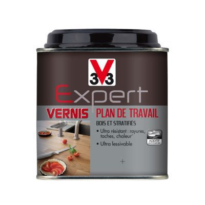 Vernis plan de travail bois V33 Expert incolore satin 0,5L