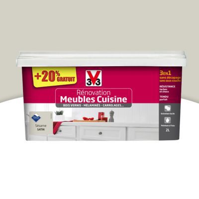 Peinture De Renovation Meubles Cuisine V33 Sesame Satin 2l 20 Gratuit Castorama