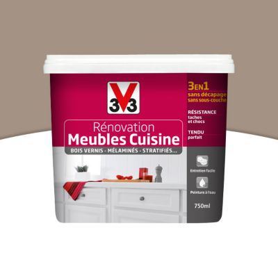 Peinture De Renovation Meubles Cuisine V33 Taupe Satin 0 75l Castorama