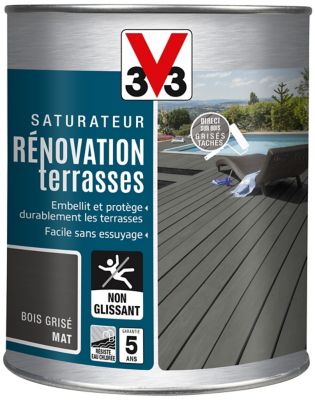 Saturateur extérieur terrasses et bardages Bois grisé V33 1L