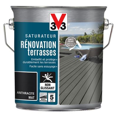 Saturateur extérieur terrasses et bardages Anthracite V33 2,5L