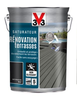 Saturateur extérieur terrasses et bardages Anthracite V33 5L