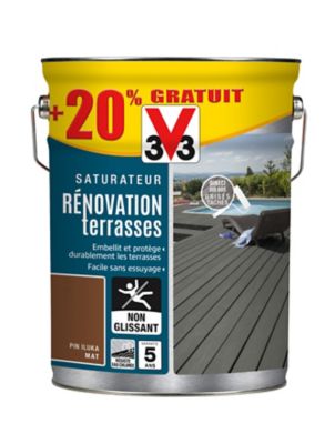 Saturateur extérieur terrasses et bardages Pin iluka V33 5L + 20% gratuit